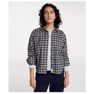 Alpine by desgn midweight flannel Navy/crram plaid womens size M MSRP $48 NWT